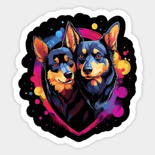 Australian Kelpie Couple Valentine Sticker